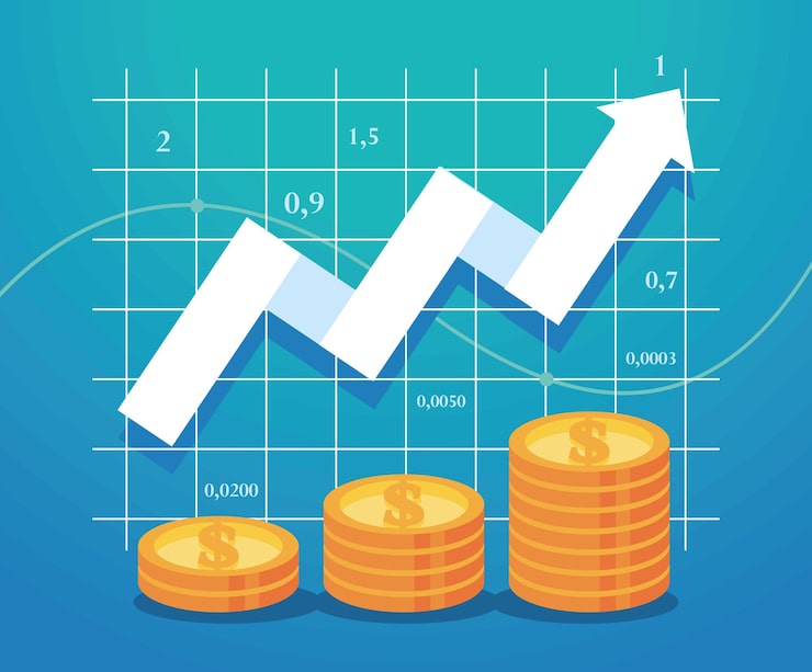 A growth chart generated by a PPF calculator demonstrating how a yearly investment of 50,000 rupees grows over 15 years with compounding interest.